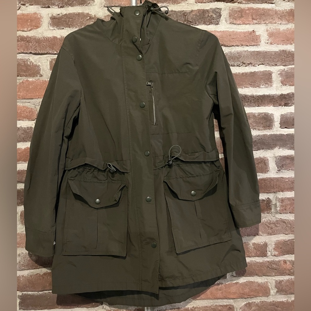 J. Crew Army Green Light weight Rain Jacket Size XXS - Picture 4 of 14